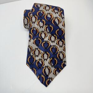 Fish Tales By Schreter Hand Finished All Silk Spawning Salmon Neck Tie